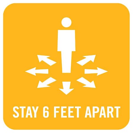 Identity Group Stay 6 Feet Apart, Yellow, 15" 8462XY